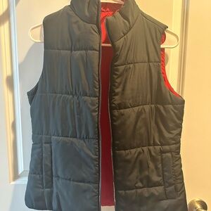 Merona Black Puffer Vest with Red Lining-Reversible size S
